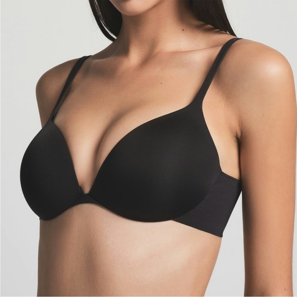 NWT Skims Ultimate Teardrop Push Up Bra Onyx Black 38D Plunge Neck High Support